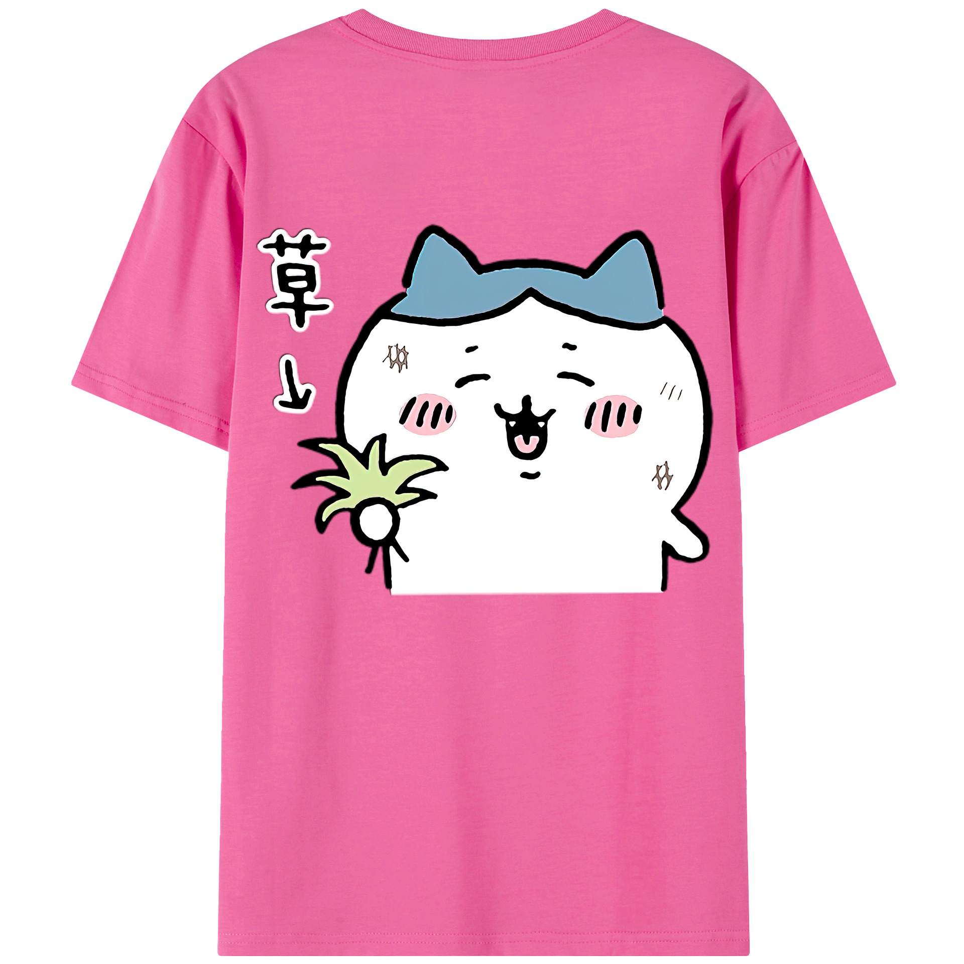 （画像用） ちいかわ ハチワレ Chii-kawa hachiware レディース半袖Tシャツ(バックプリント)